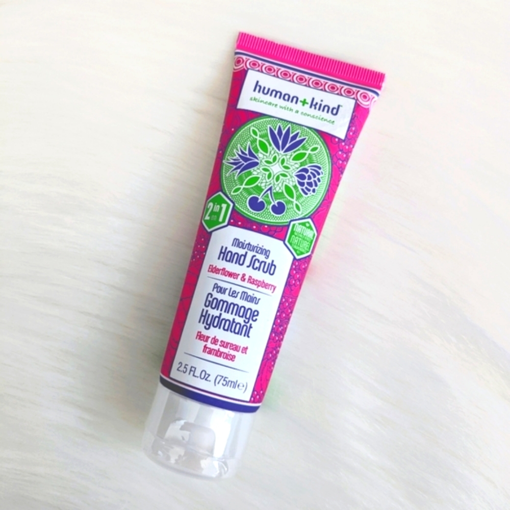 🌺 NIP Human + Kind Elderflower and Raspberry Moisturizing Hand Scrub, 2.5 oz.